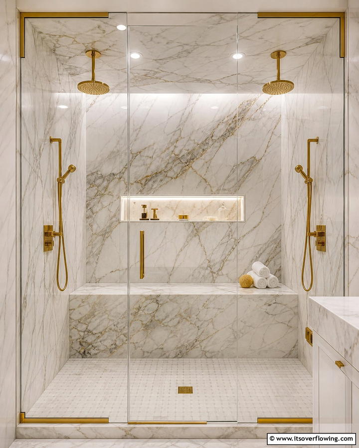 Stone Shower Benches - 25 Stone Bathroom Ideas for a Rustic and Elegant Look