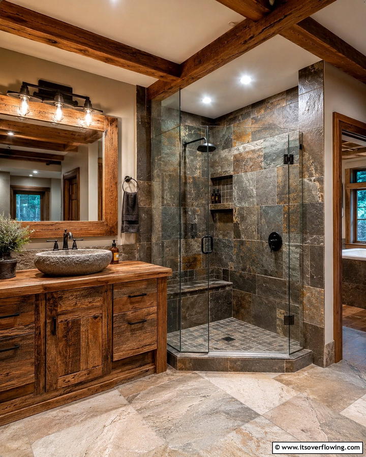 Stone Tile Shower Surrounds - 25 Shower Surround Ideas to Refresh Your Bathroom