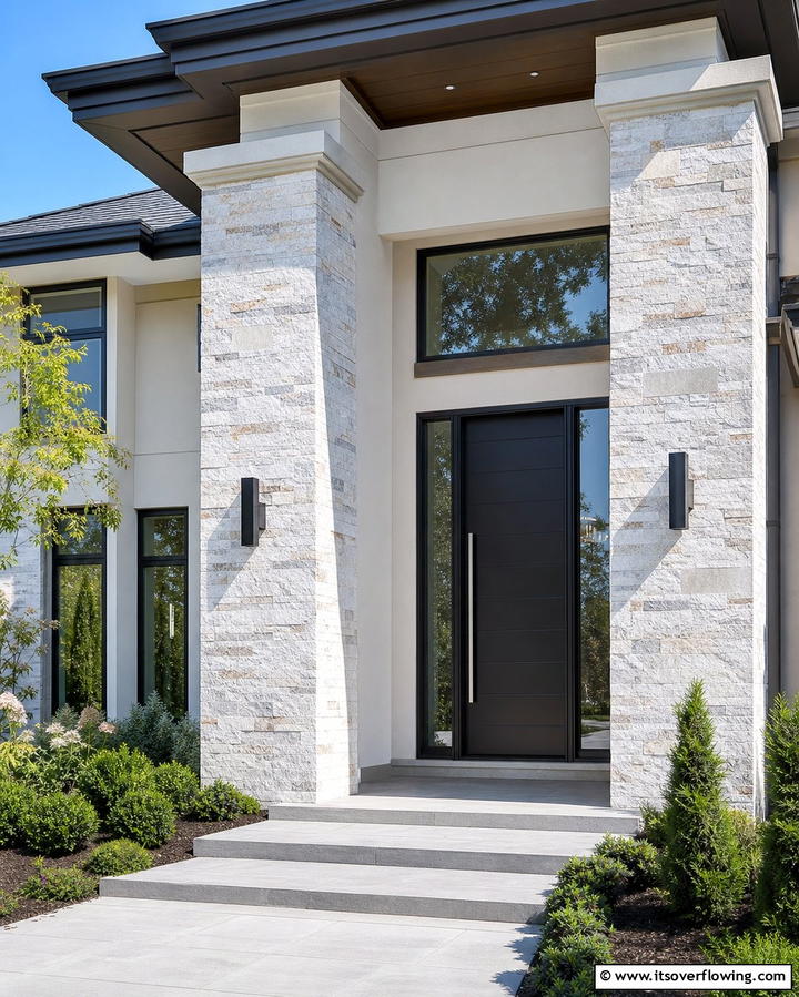 Stone Veneer Accents - 25 Modern Siding Ideas for a Contemporary Home