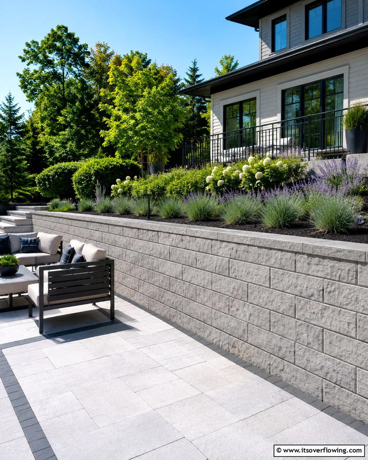 Stone Veneer Retaining WallExact - 25 Inexpensive Retaining Wall Ideas for Your Yard