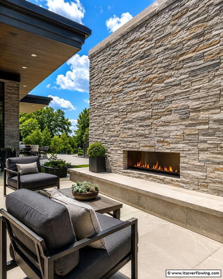 Stone Veneer Wall - 25 Patio Wall Ideas to Transform Your Outdoor Space