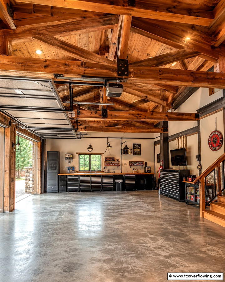Stone Veneer Walls - 25 Rustic Garage Ideas for a Cozy and Functional Space