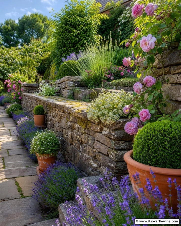 Stone Wall Garden Divider - 30 Garden Divider Ideas for Functional Outdoor Spaces
