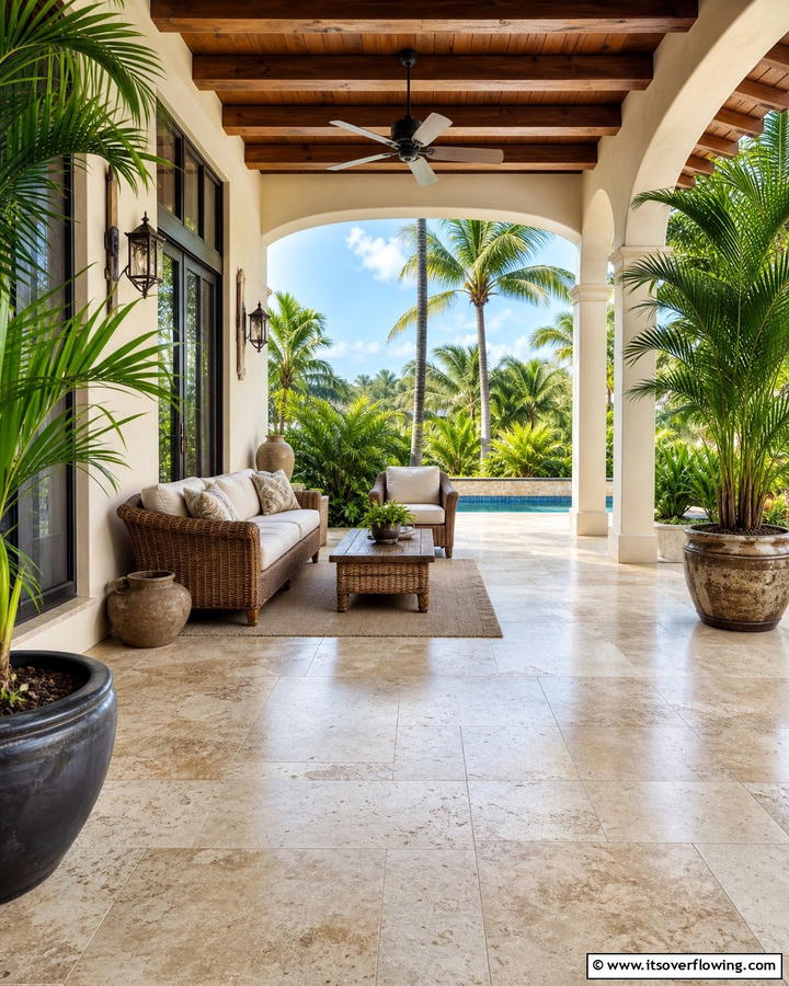 Stone or Tile Flooring - 20 Lanai Porch Ideas- Tropical Outdoor Living