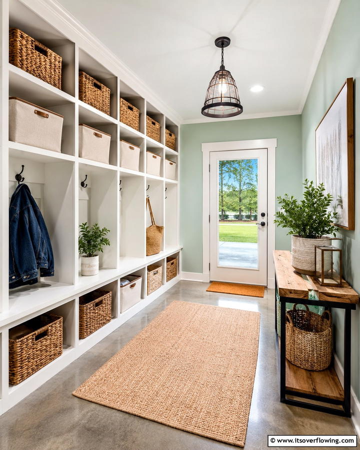Storage Baskets and Bins - 30 Mudroom Storage Ideas for a Clutter-Free Entryway