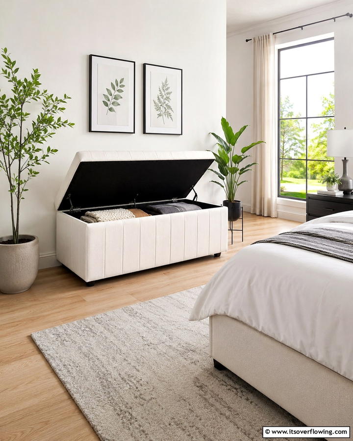 Storage Bench - 25 Bedroom Seating Area Ideas for Comfort and Style