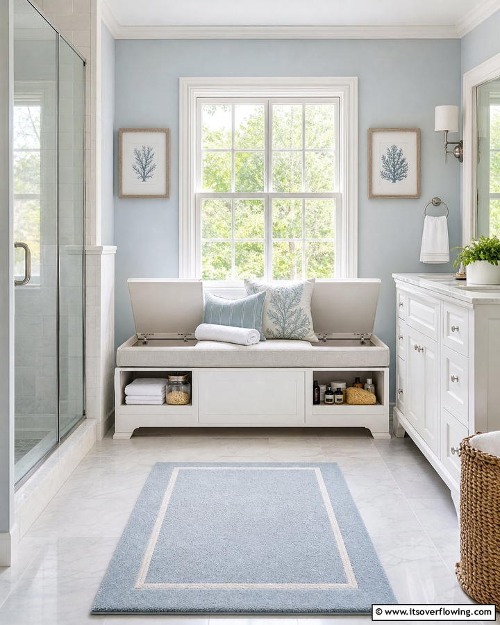 Storage Benches - 21 Clever Bathroom Storage Ideas to Maximize Space and Style