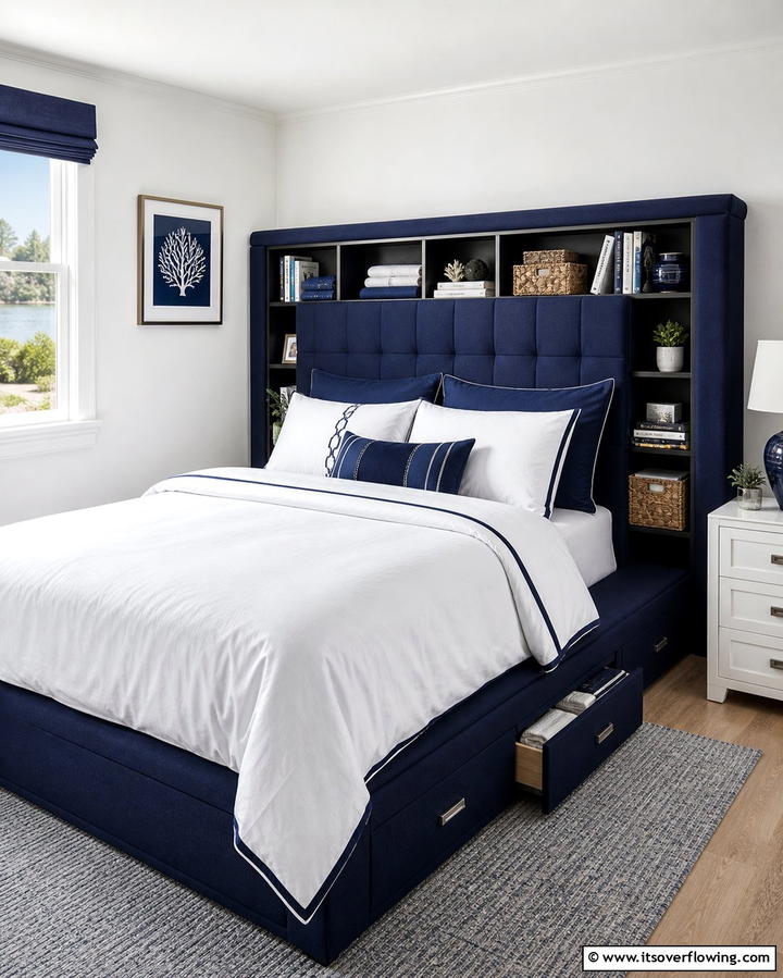 Storage Headboard - 25 Creative Bedding Storage Ideas for Small Spaces