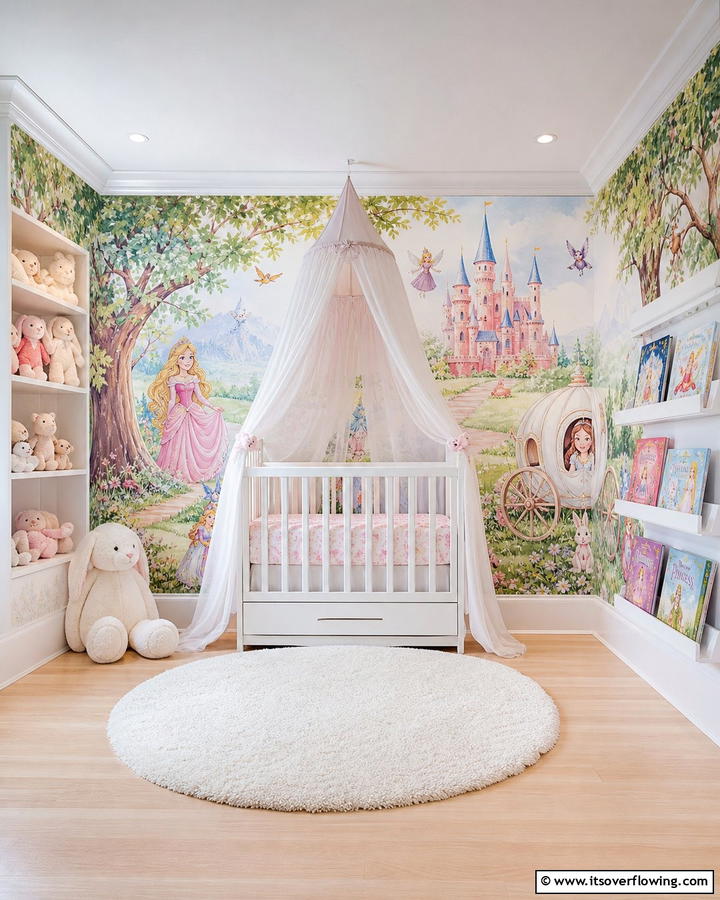 Storybook Character Scenes - 30 Nursery Accent Wall Ideas for a Charming Baby Room