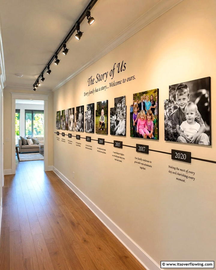 Storytelling Wall - 30 Family Photo Wall Ideas to Display Memories