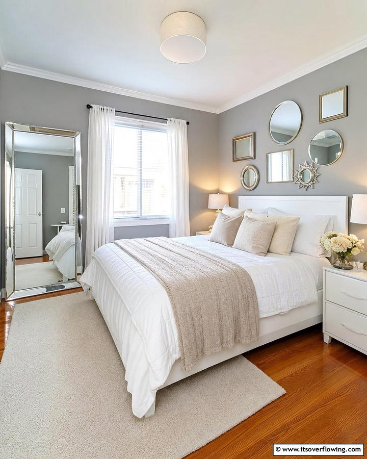 Strategic Mirror Placement - 21 Small Bedroom Organization Ideas to Maximize Space