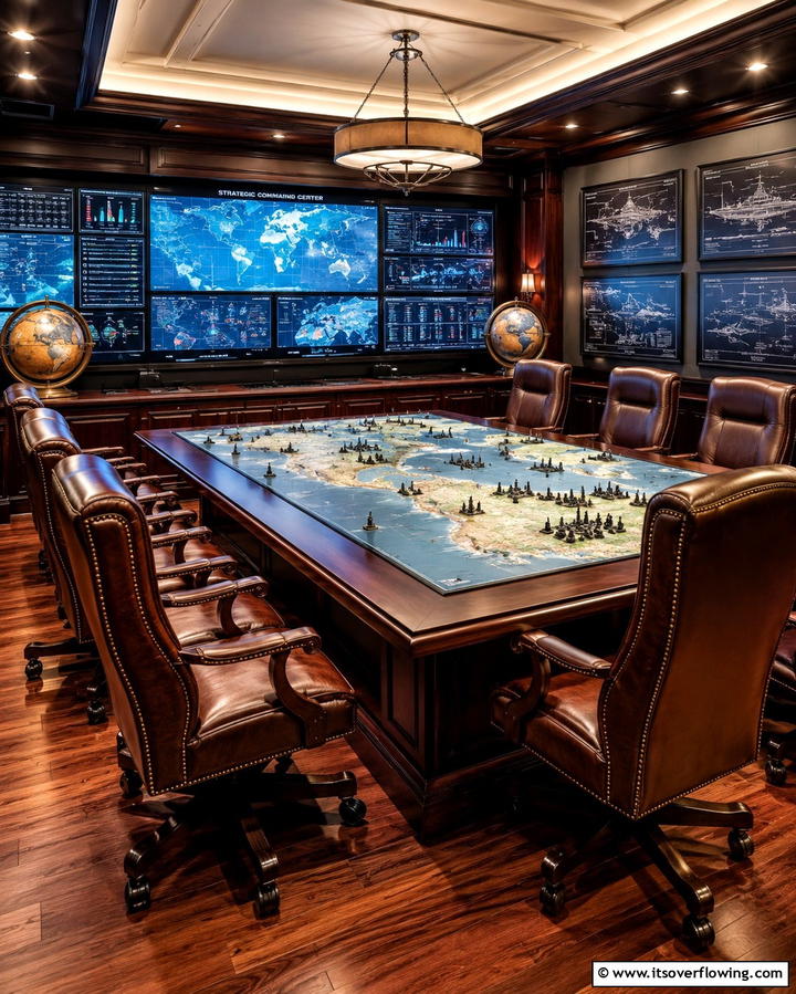 Strategy Game Command Center - 30 Game Room Ideas for Fun Home Entertainment Spaces