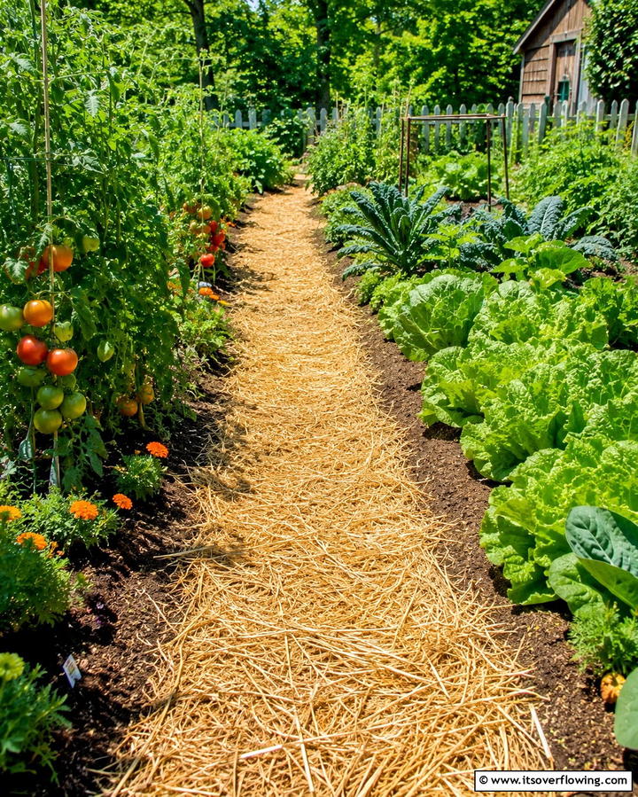 Straw Mulch Pathway - 25 Mulch Pathway Ideas for a Beautiful Garden