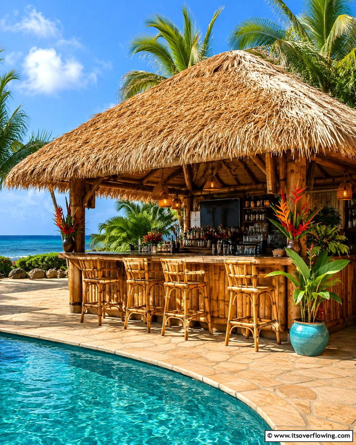 Straw or Thatch Roof Covers - 25 Pergola Cover Ideas for Stylish Outdoor Living Spaces
