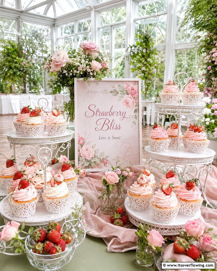 Strawberry Bliss - 30 Wedding Cupcake Ideas for Unforgettable Celebrations