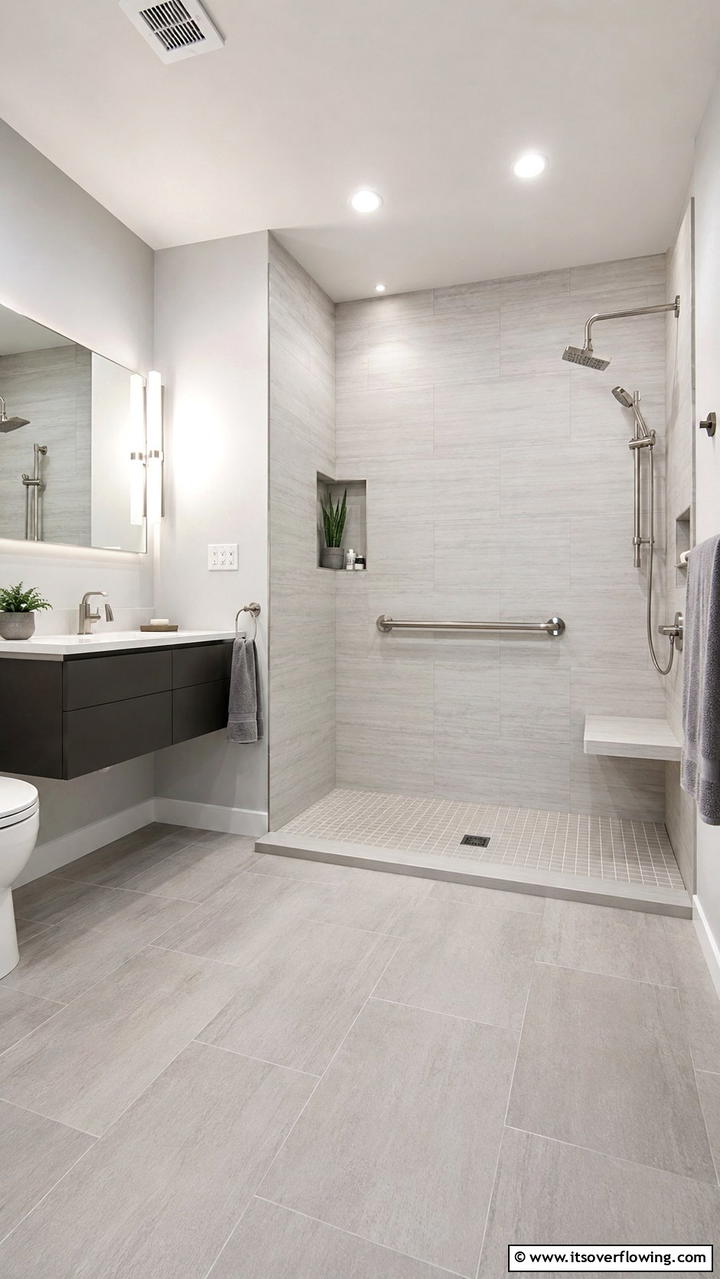 Streamlined Accessibility - 30 Doorless Walk-In Shower Ideas for Modern Bathrooms