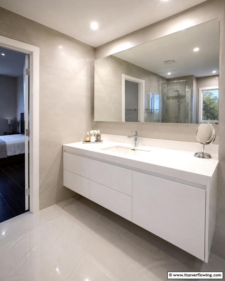 Streamlined Countertops - 30 Small Master Bathroom Ideas for Efficient Luxury