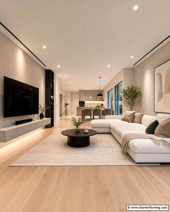Streamlined Living Room - 21 Minimalist Apartment Ideas to Maximize Small Spaces