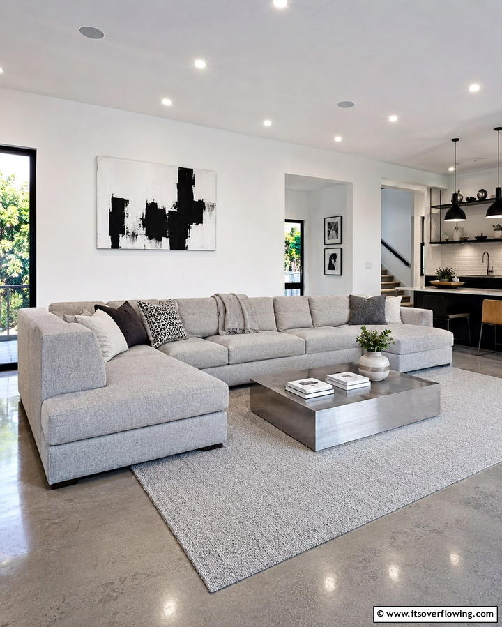 Streamlined Sectionals with Clean Lines - 30 Sectional Living Room Ideas for Flexible Seating