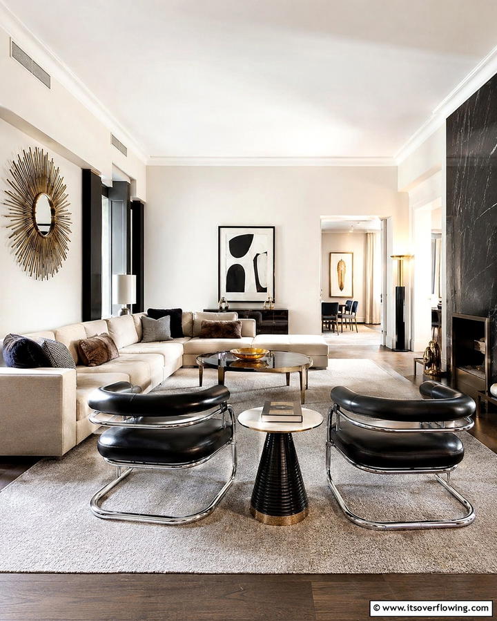 Streamlined Silhouettes - 30 Art Deco Living Room Ideas for Luxurious Spaces