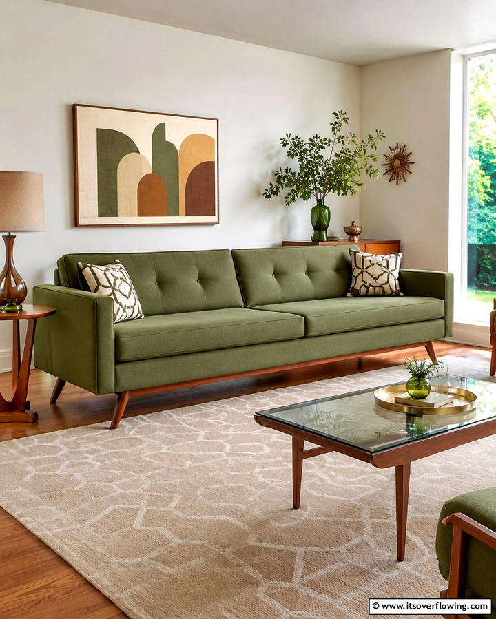 Streamlined Sofa Silhouettes - 30 1950s Living Room Ideas for Retro Charm Revival