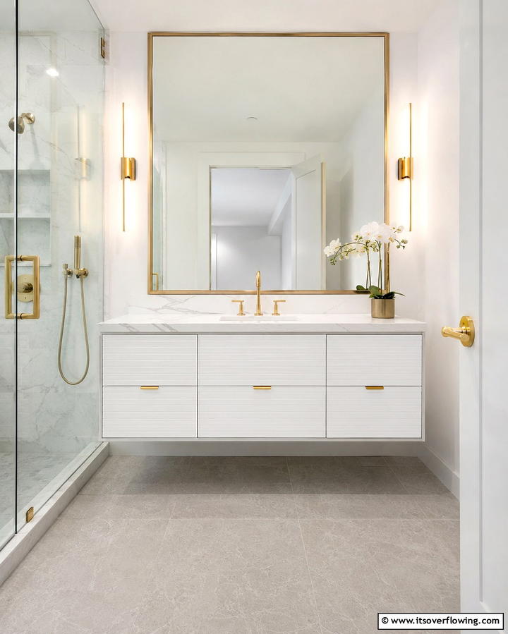 Streamlined Vanity Designs - 30 Art Deco Bathroom Ideas for Glamorous Geometric Design