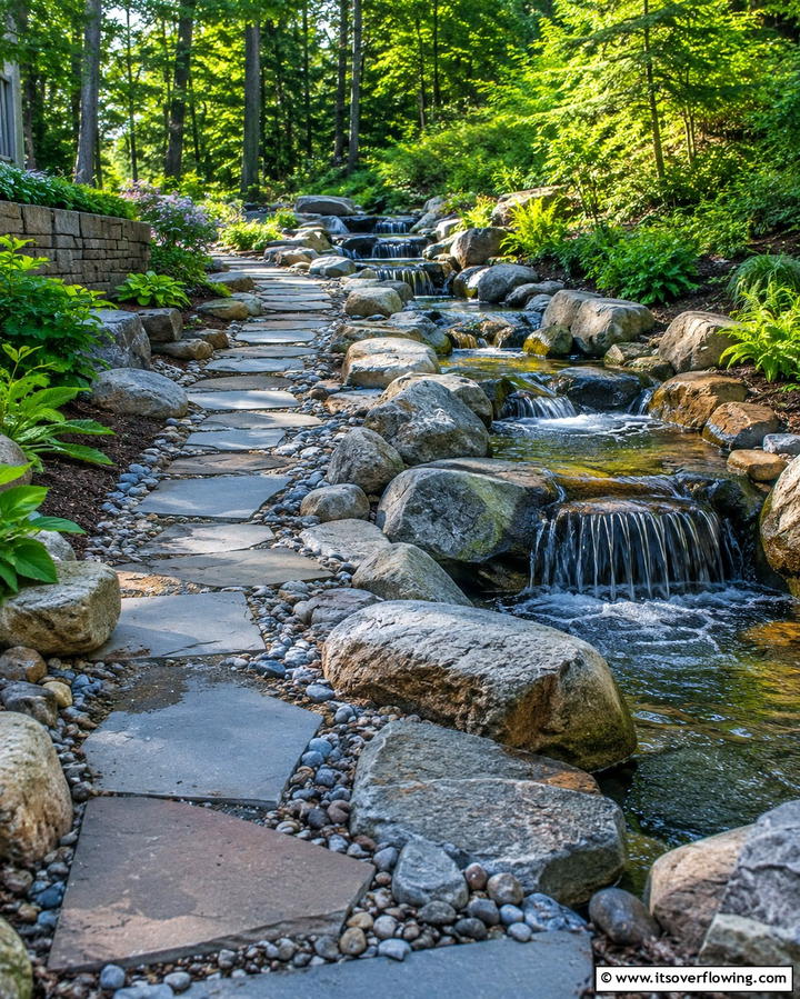 Streamside Rock Walk - 30 Rock Walkway Ideas to Elevate Your Garden Design