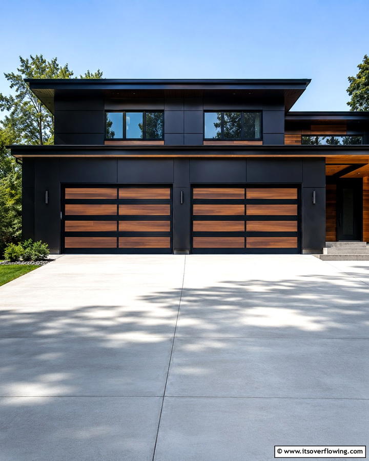 Striking Black Exterior with Cedar Trim - 30 Modern Black Houses with Cedar Accents for Striker Exteriors