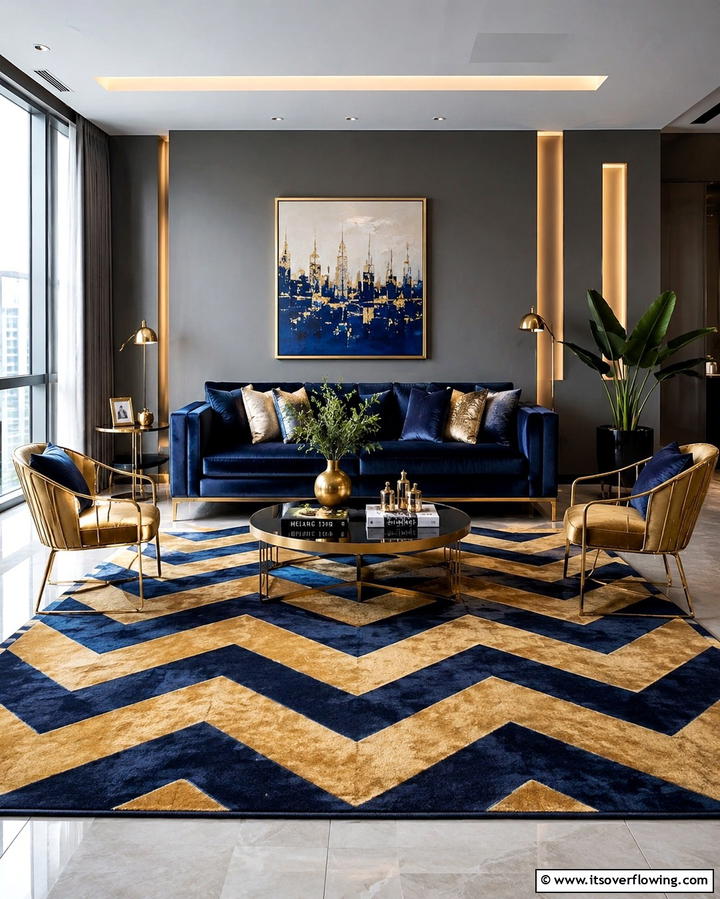 Striking Chevron Patterns - 30 Living Room Rug Ideas to Define Your Space Stylishly
