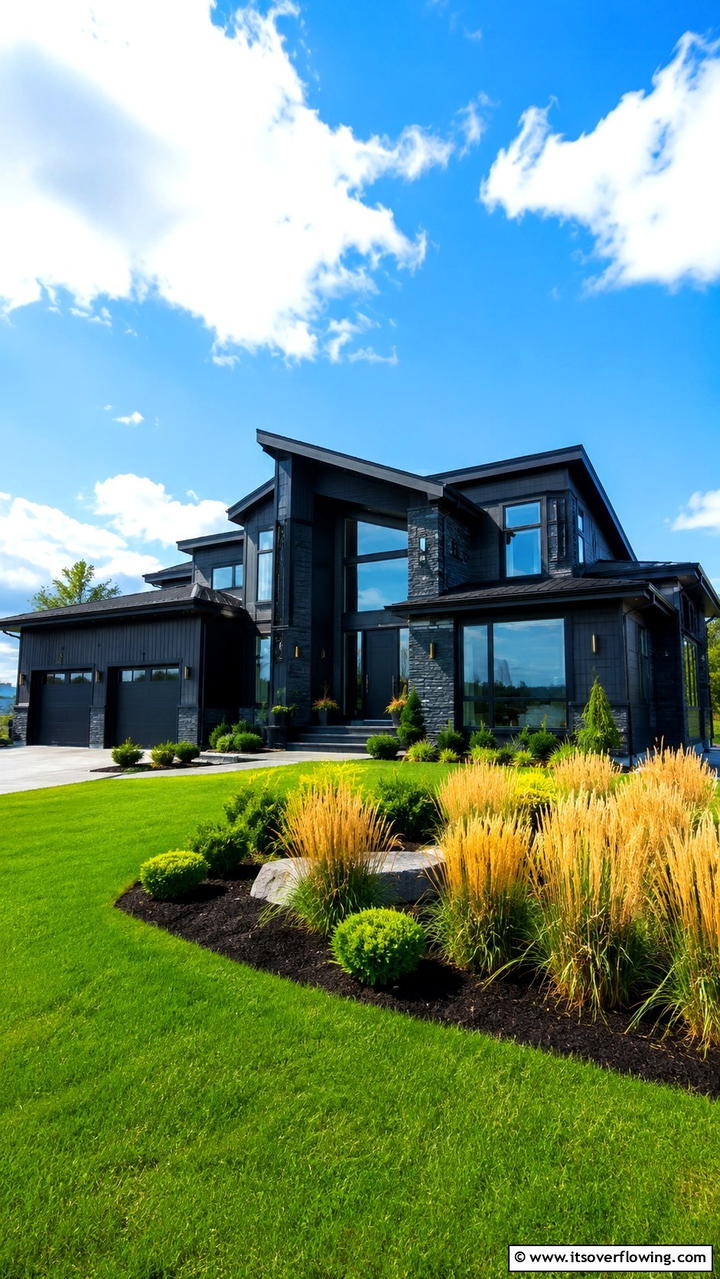 Striking Dark Aura - 30 Black House Exteriors- Bold Paint Colors for Modern Homes