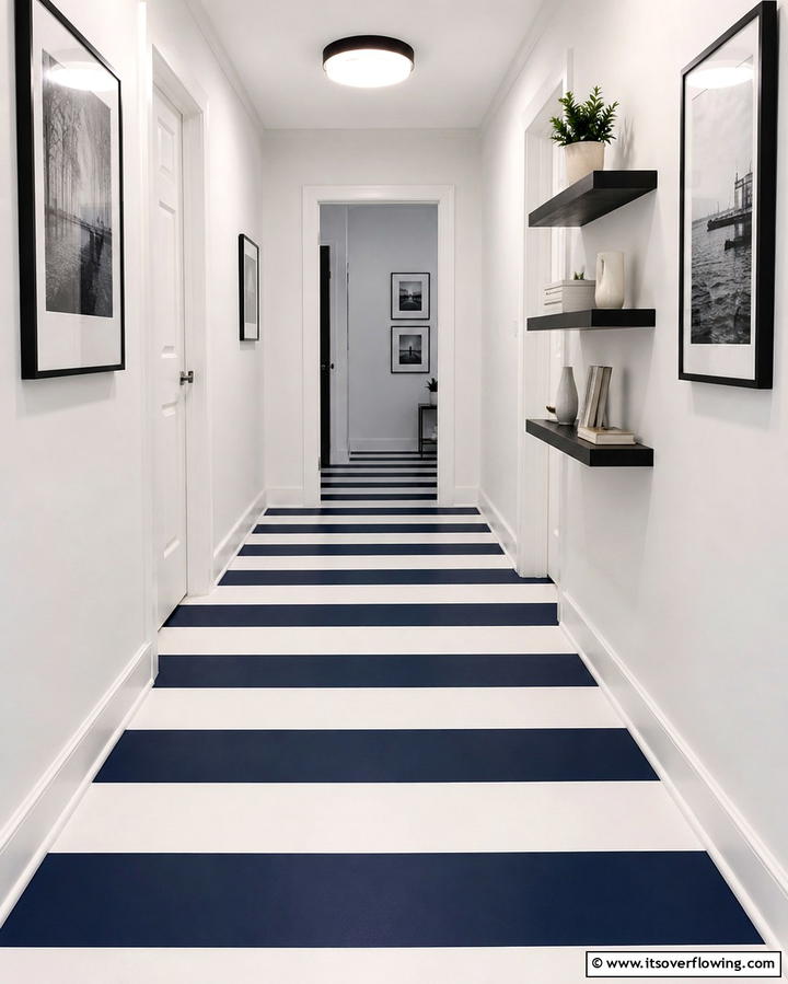 Striking Stripes - 25 Painted Floor Ideas to Revitalize Your Home