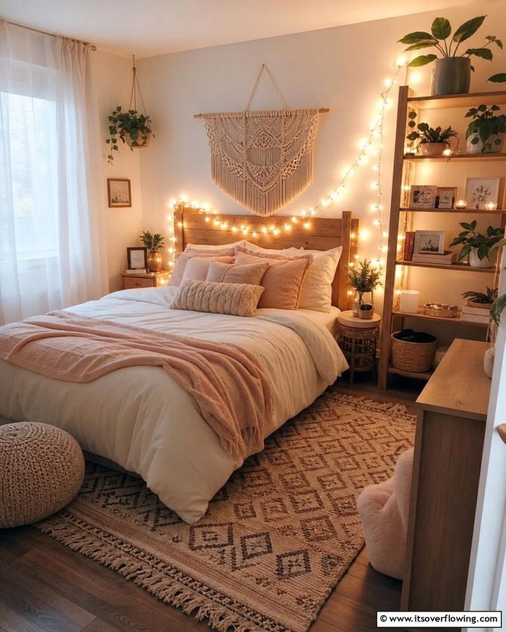 String Lights - 20 Small Bedroom Lighting Ideas for a Cozy and Inviting Space