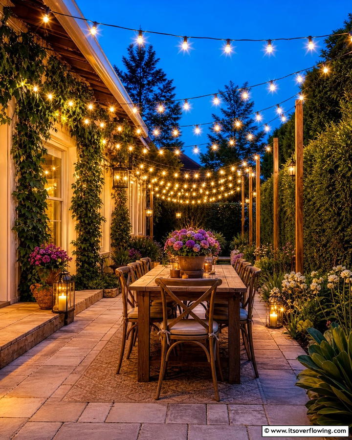 String Lights Ambiance - 21 Cheap Backyard Makeover Ideas on a Budget