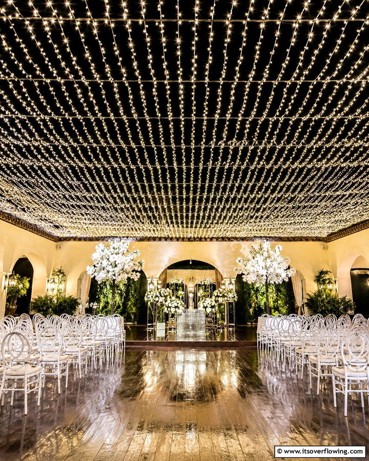 String Lights Canopy - 30 Unique Wedding Ceremony Ideas for Your Perfect Day