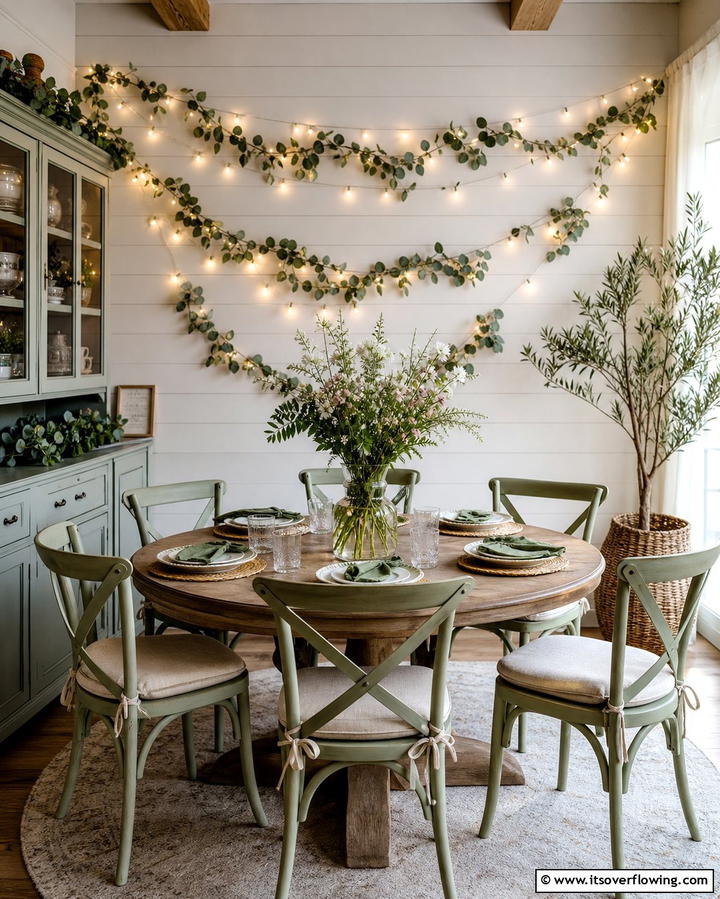 String Lights and Garlands - 25 Dining Room Wall Decor Ideas to Elevate Your Space