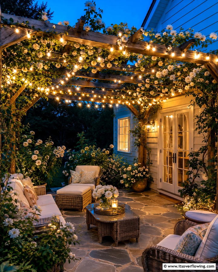 String Lights for Ambiance - 25 Patio Small Garden Ideas to Maximize Your Space