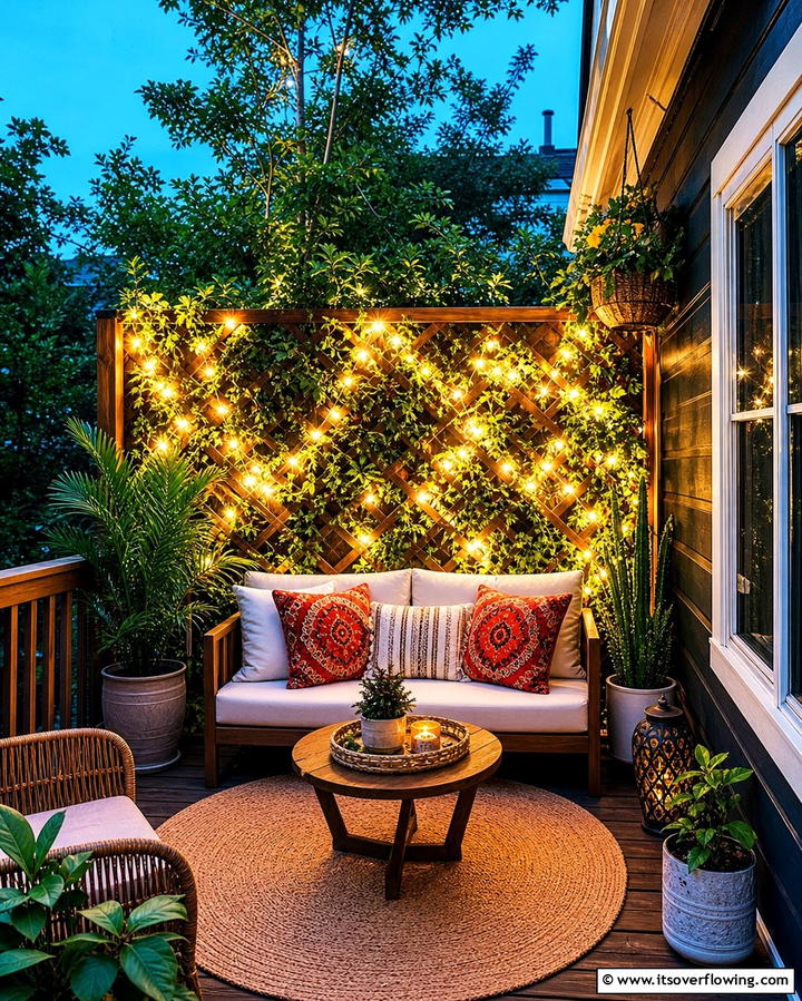 String Lights for Ambiance - 25 Small Deck Ideas to Maximize Your Outdoor Living Space