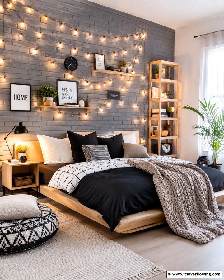 String Lights for Ambient Glow - 25 Trendy Hipster Bedroom Ideas for a Unique Personal Space