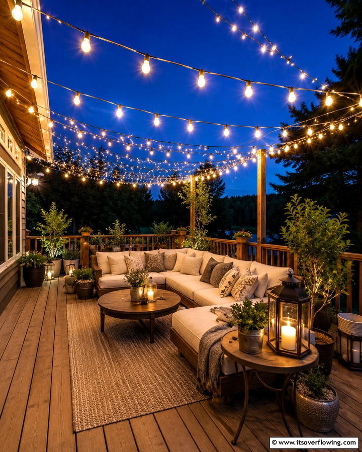 String Lights for Magical Evenings - 25 Deck Decorating Ideas for a Stunning Outdoor Space