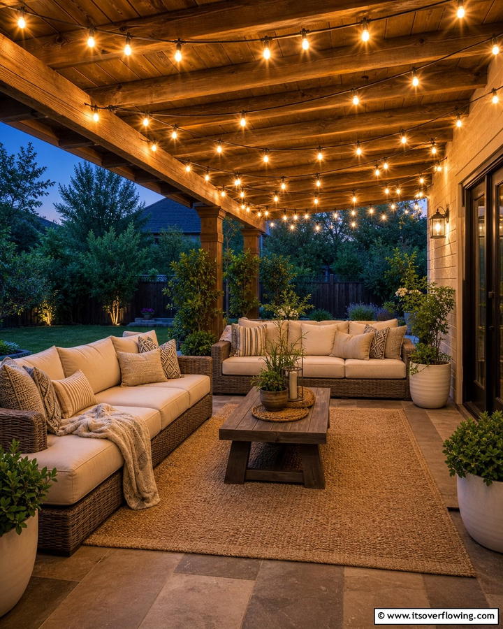 String Lights for a Cozy Ambiance - 20 Covered Patio Lighting Ideas for Outdoor Ambiance