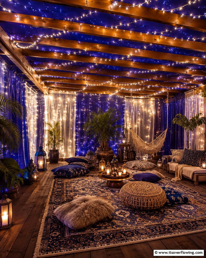 String Lights for a Magical Atmosphere - 25 Small Screened-in Porch Ideas for Comfort