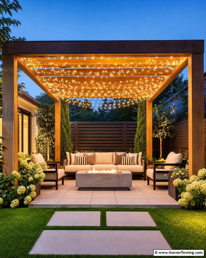 String Lights for a Starry Effect - 25 Pergola Lighting Ideas to Illuminate Your Outdoor Space