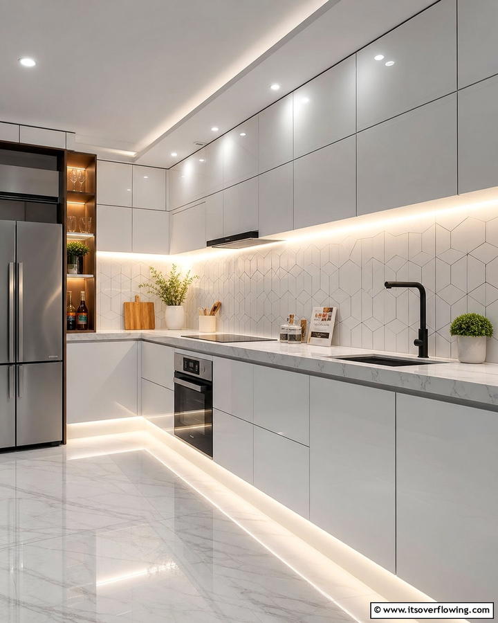 Strip Lighting with Diffusers - 20 Cabinet Lighting Ideas to Brighten Your Space