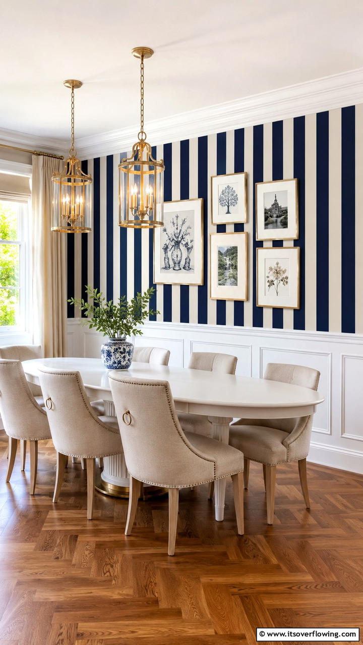 Striped Accent Wallpaper - 21 Bold Wallpaper Ideas to Transform Your Interior Walls