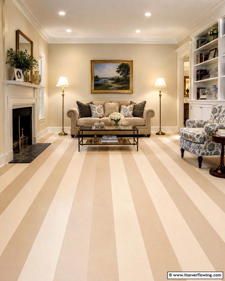Striped Floors for a Classic Twist - 25 Painted Floor Ideas to Revitalize Your Home