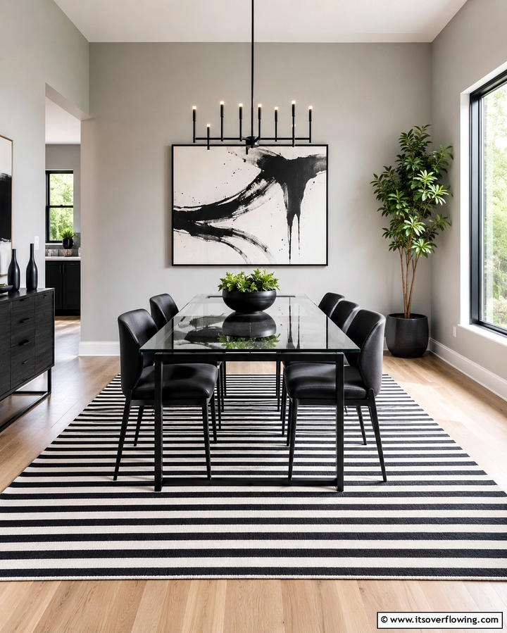 Striped Rugs for a Contemporary Look - 30 Dining Room Rug Ideas to Anchor Your Table Setting