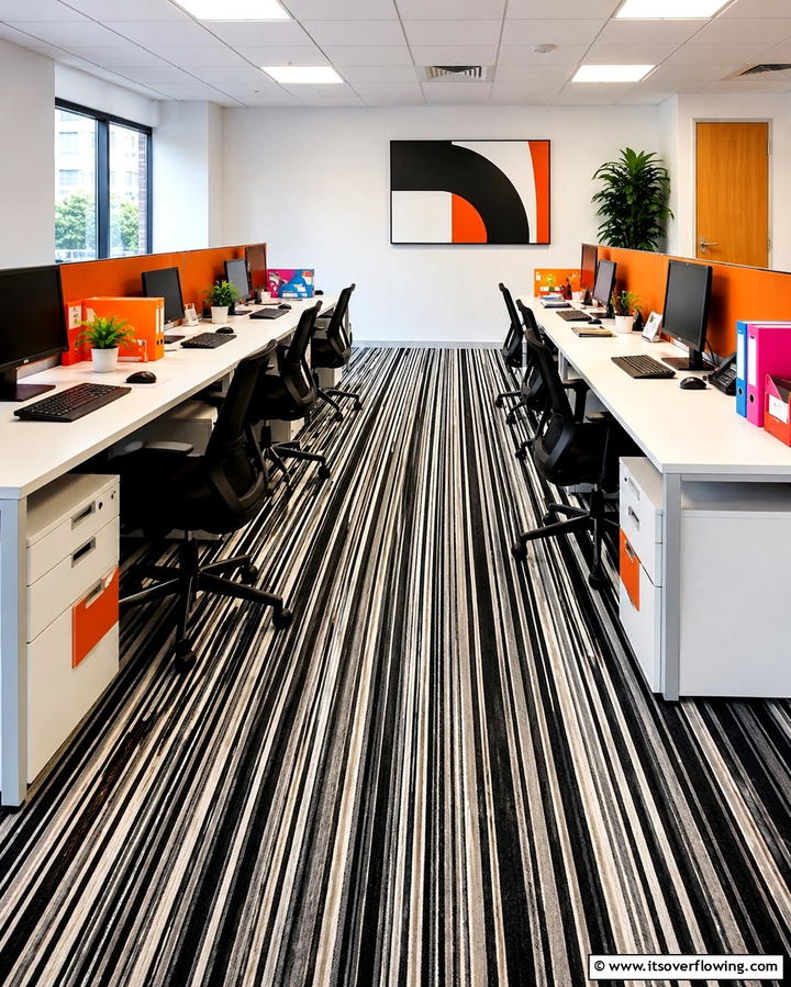 Striped Rugs for a Contemporary Twist - 25 Office Rug Ideas to Transform Your Workspace