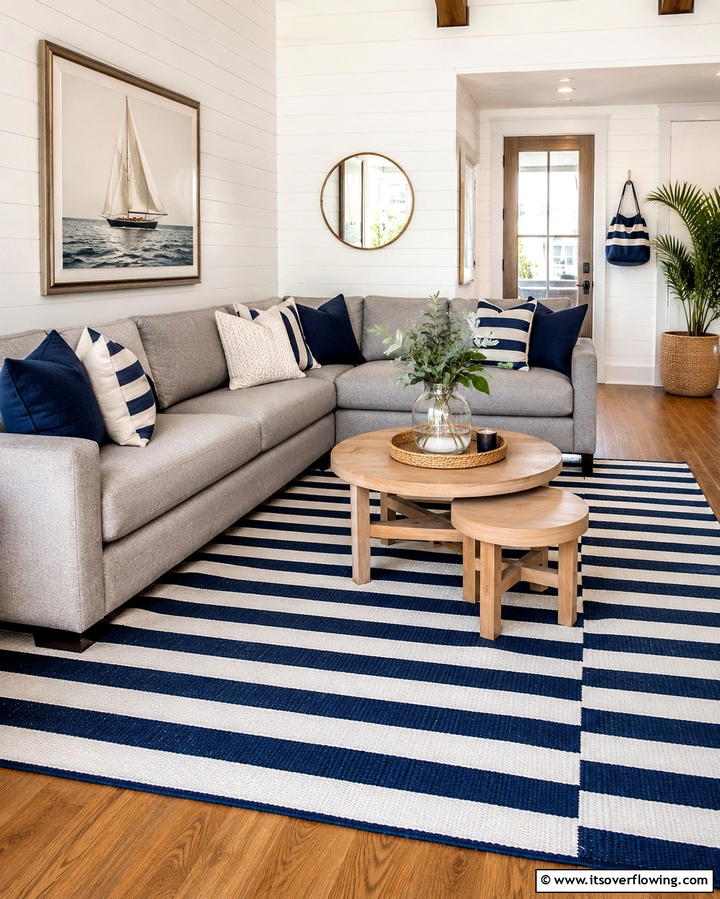 Striped Rugs for a Sleek Look - 30 Living Room Rug Ideas to Define Your Space Stylishly
