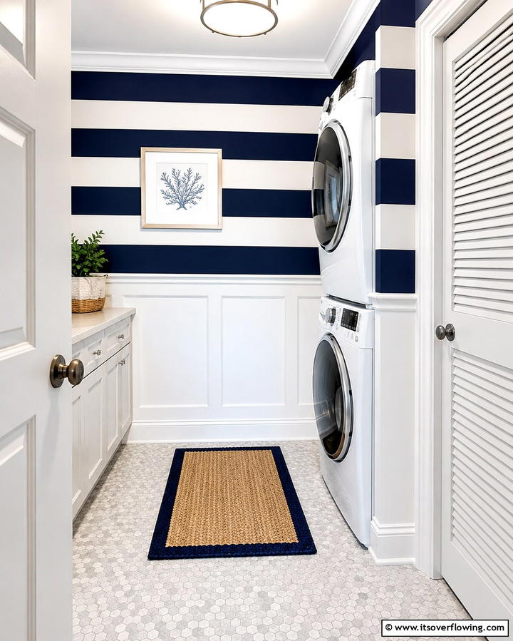 Striped Wallpaper for a Timeless Appeal - 25 Laundry Room Wallpaper Ideas to Brighten Your Space
