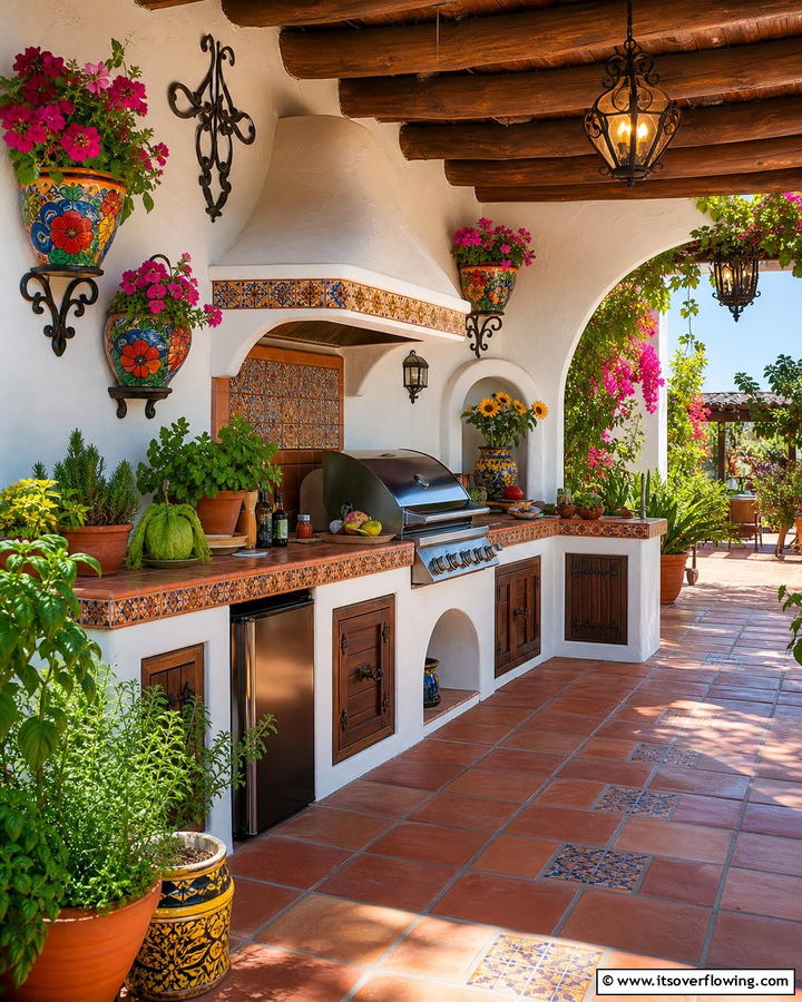 Stucco Walls for Texture - 20 Mexican Outdoor Kitchen Ideas for Vibrant Spaces